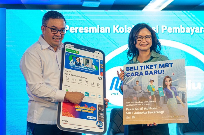 PT MRT Jakarta (Perseroda) dan BCA Digital meluncurkan kolaborasi antarplatform digital, yaitu penerapan layanan bank as a service (BaaS) “blu” di aplikasi MRT-J.