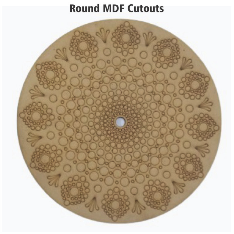 Penkraft Dot Mandala on Engraved Round MDF Clock  Hobbyist Level DIY Kit 