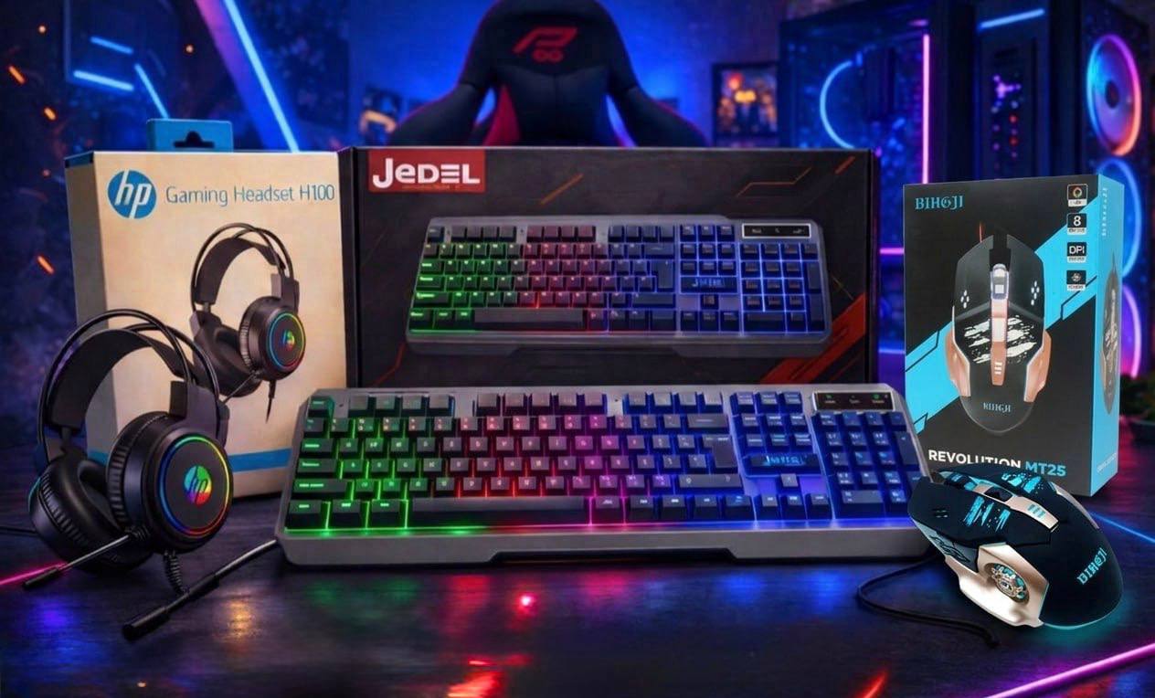 بنادل كيبورد +ماوس +سماعه