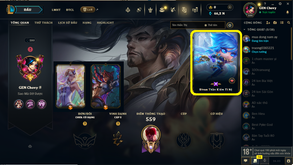 Acc LMHT # - Không Khung