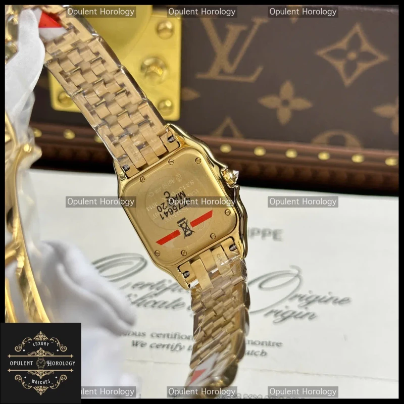 Cartier Panthère Replica Women's 27x36mm Gold Plated White Dial