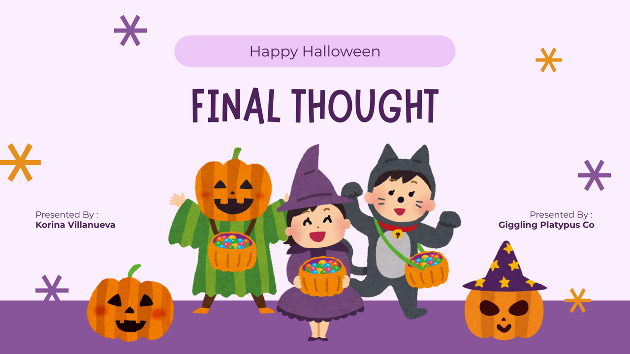 Purple and Orange Watercolor Happy Halloween Presentation