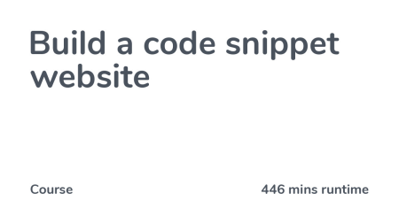 Codecourse - Build a code snippet website