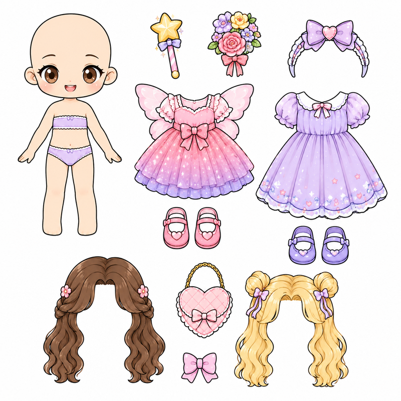 Boneca de Papel Tema 3