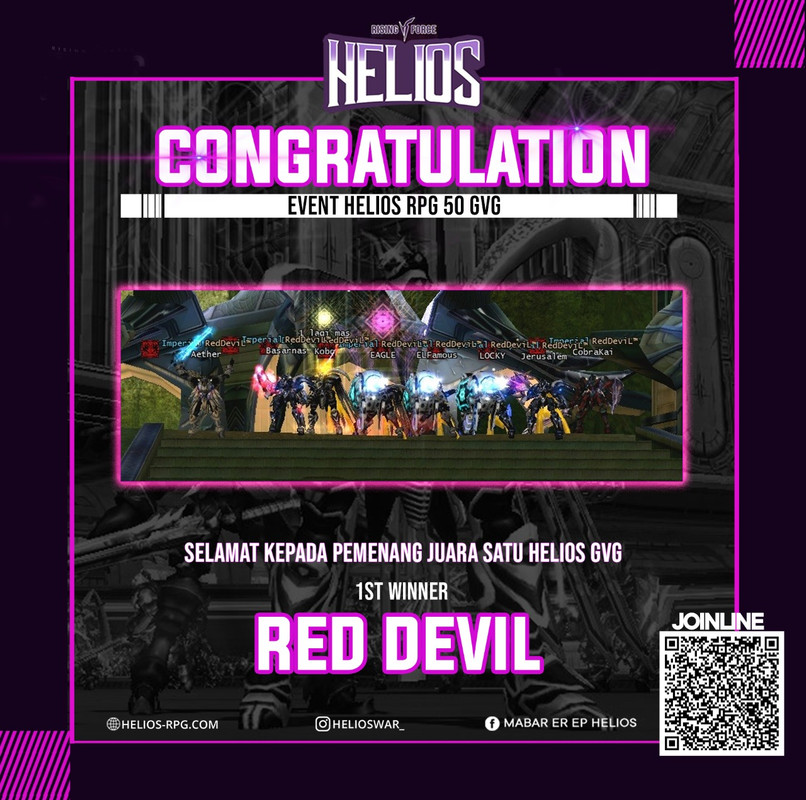 Selamat Untuk Para Pemenang GvG Helios