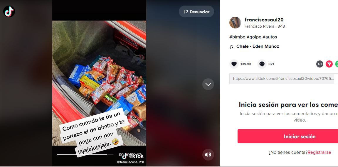 Repartidor de Bimbo pagó con panes los daños que le hizo a un coche