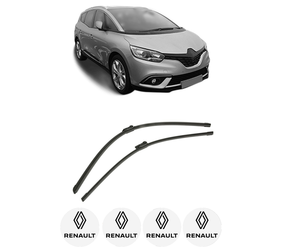 Set stergatoare auto RENAULT SCENIC IV (J9_) din 2016-2022, pentru parbriz auto, 2 bucati, Bosch Aerotwin, din cauciuc siliconat rezistent, 4 Stickere Auto RENAULT