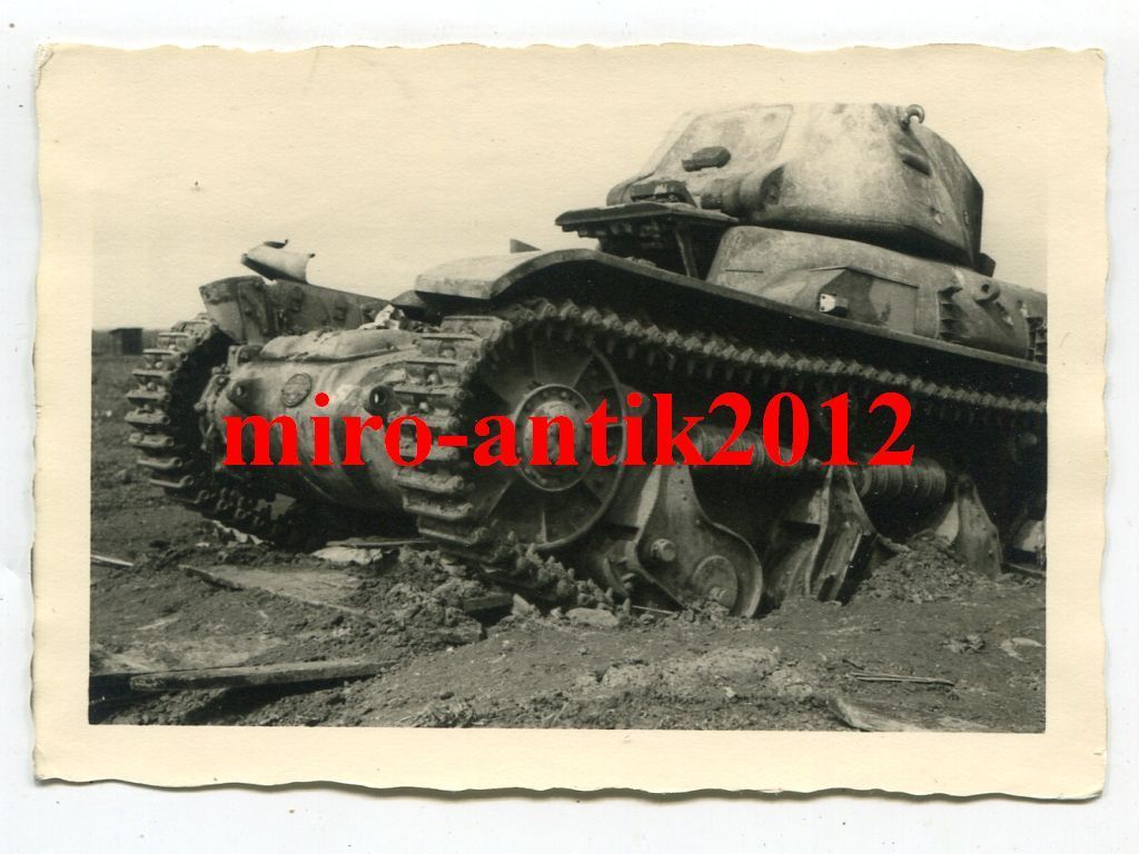 Foto, Wehrmacht, zerstörter Panzer, Renault R-35