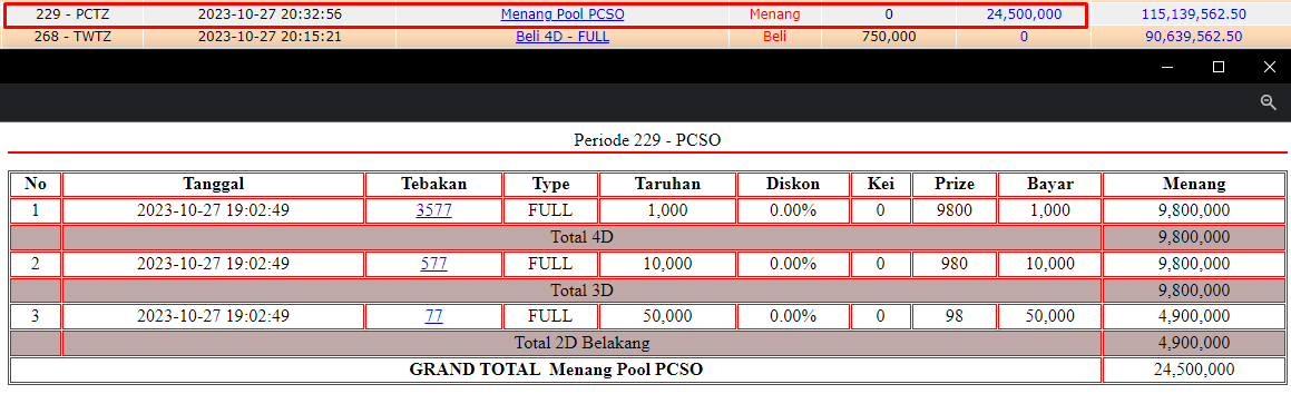 Bukti JP togel hari ini