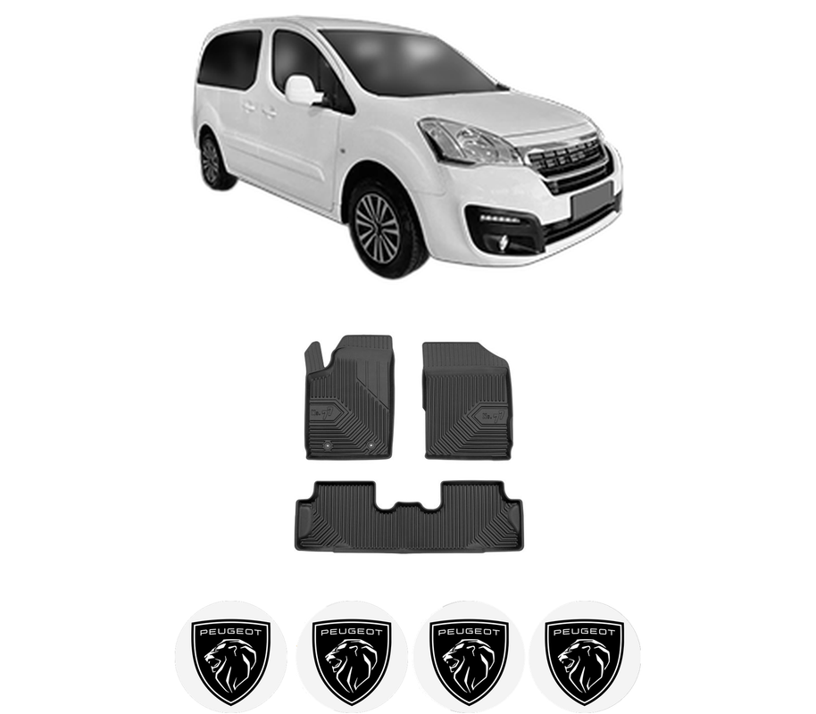 Set covorase presuri PEUGEOT PARTNER ORIGIN Box Body/MPV (G_) din 2008-2015, auto, din cauciuc thermoplastic, 4 Stickere auto cu PEUGEOT