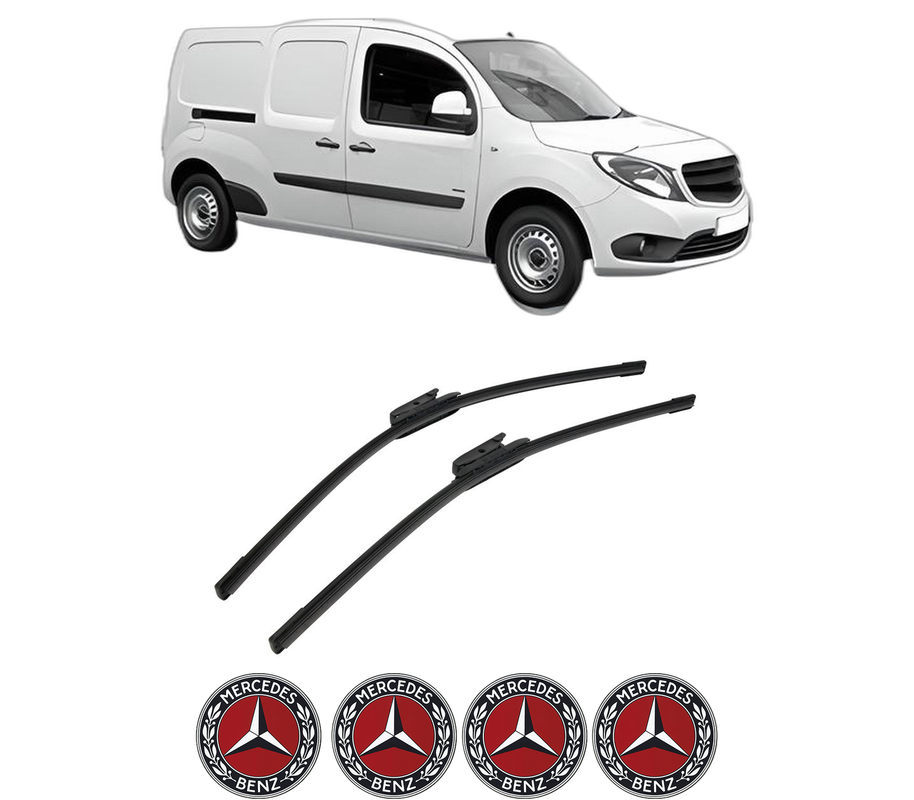 Set stergatoare auto MERCEDES-BENZ CITAN Box Body/MPV (W415) din 2012-2021, pentru parbriz auto, 2 bucati, Bosch Aerotwin, din cauciuc siliconat rezistent, 4 Stickere Auto MERCEDES-BENZ
