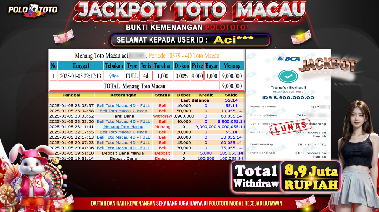 POLOTOTO JACKPOT TOGEL TOTO MACAU Rp.8,900.000,-