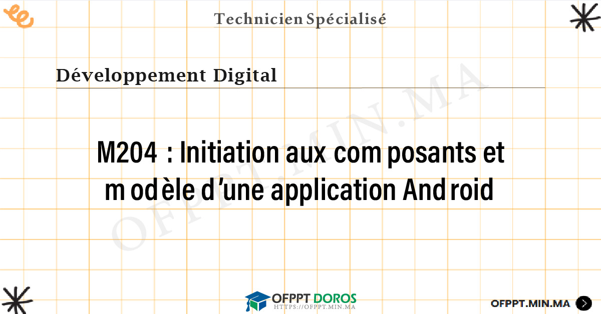Sommaire détaillé du cours Initiation aux composants et modèle d’une application Android M204 OFPPT - Structure du module