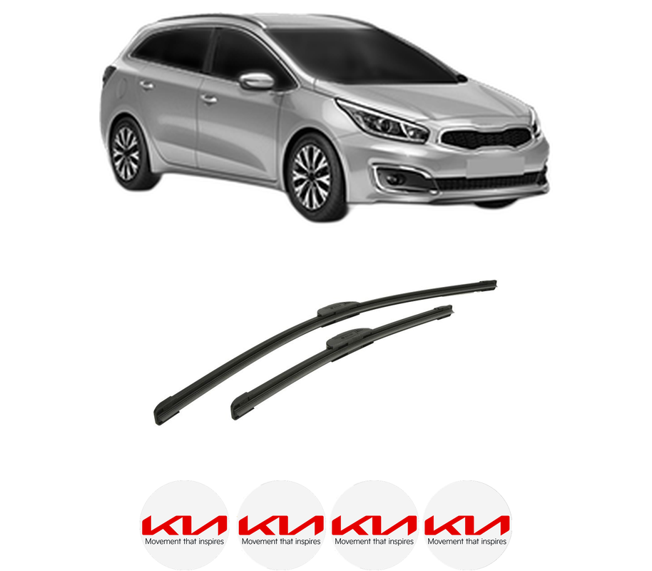 Set stergatoare auto KIA CEED Sportswagon (CD) din 2018-2022, pentru parbriz auto, 2 bucati, Bosch Aerotwin Retrofit, din cauciuc siliconat rezistent, 4 Stickere Auto KIA