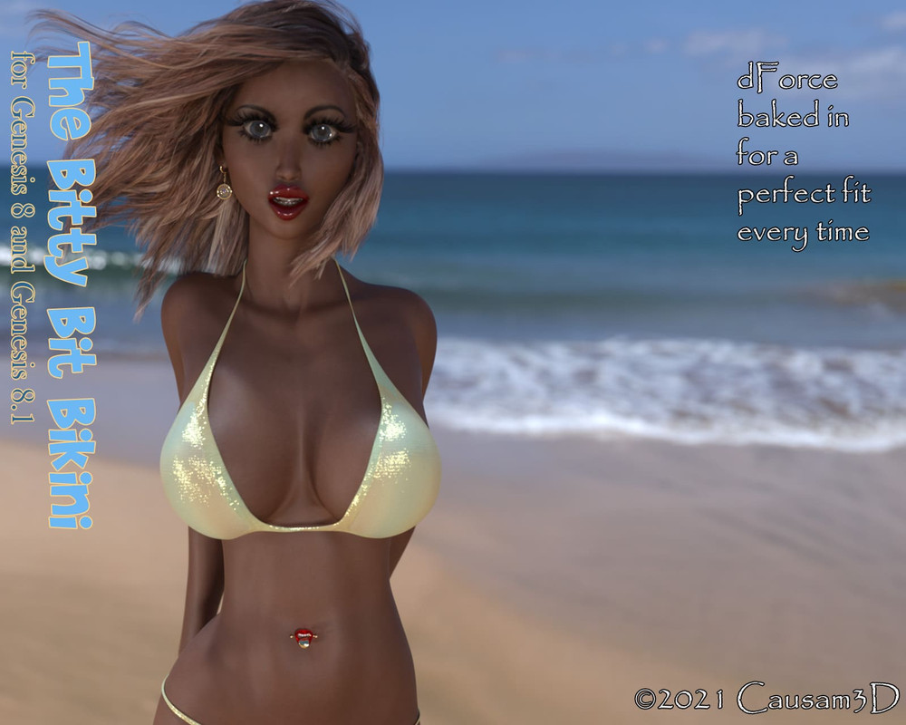 The Bitty Bit Bikini for Genesis 8 and 8.1 Female