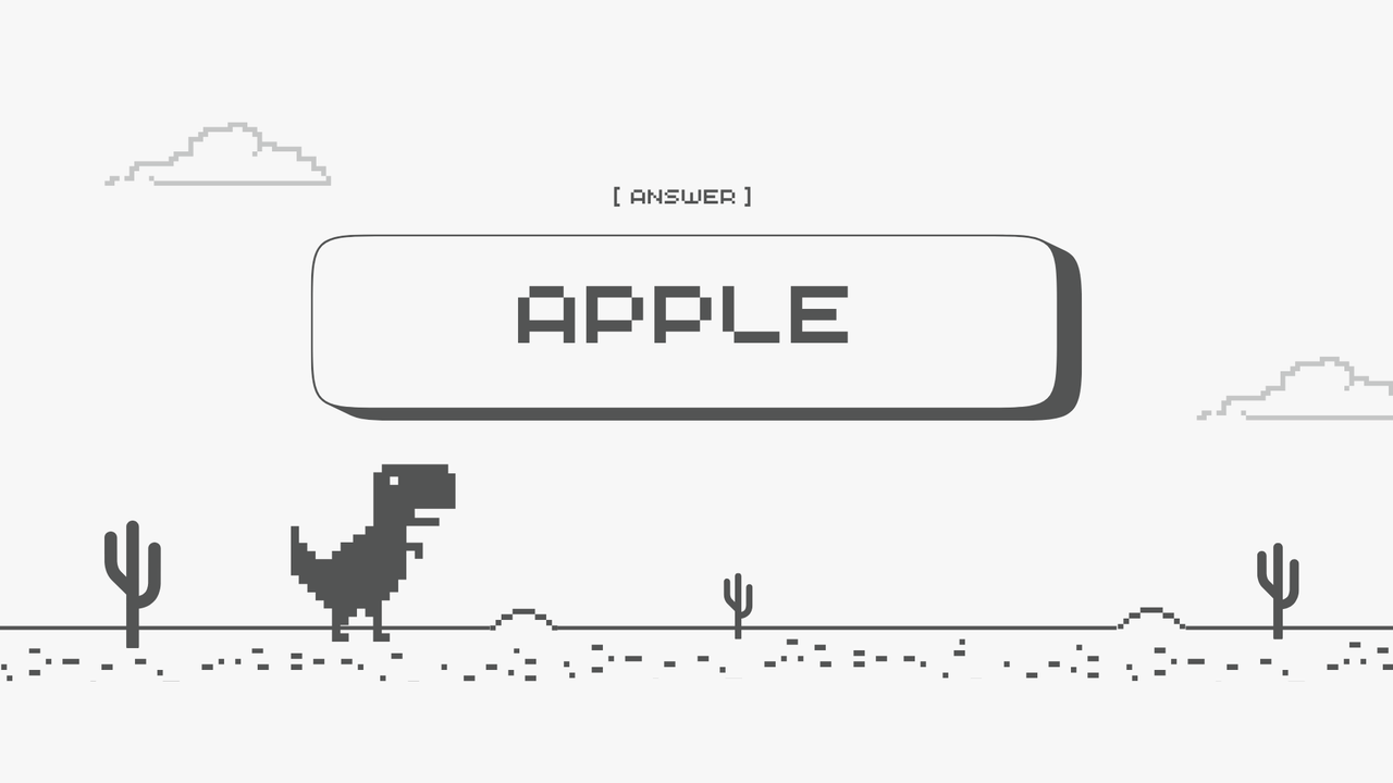 White Gray Modern Pixel Dino Trivia Game Night Presentation