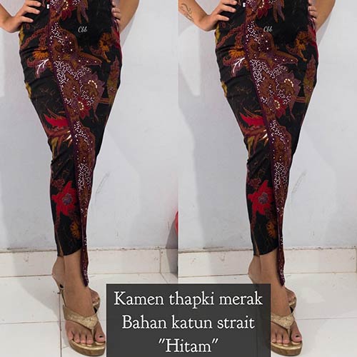 10 Rok Span Batik Panjang Warna Hitam Dengan Harga Murah 