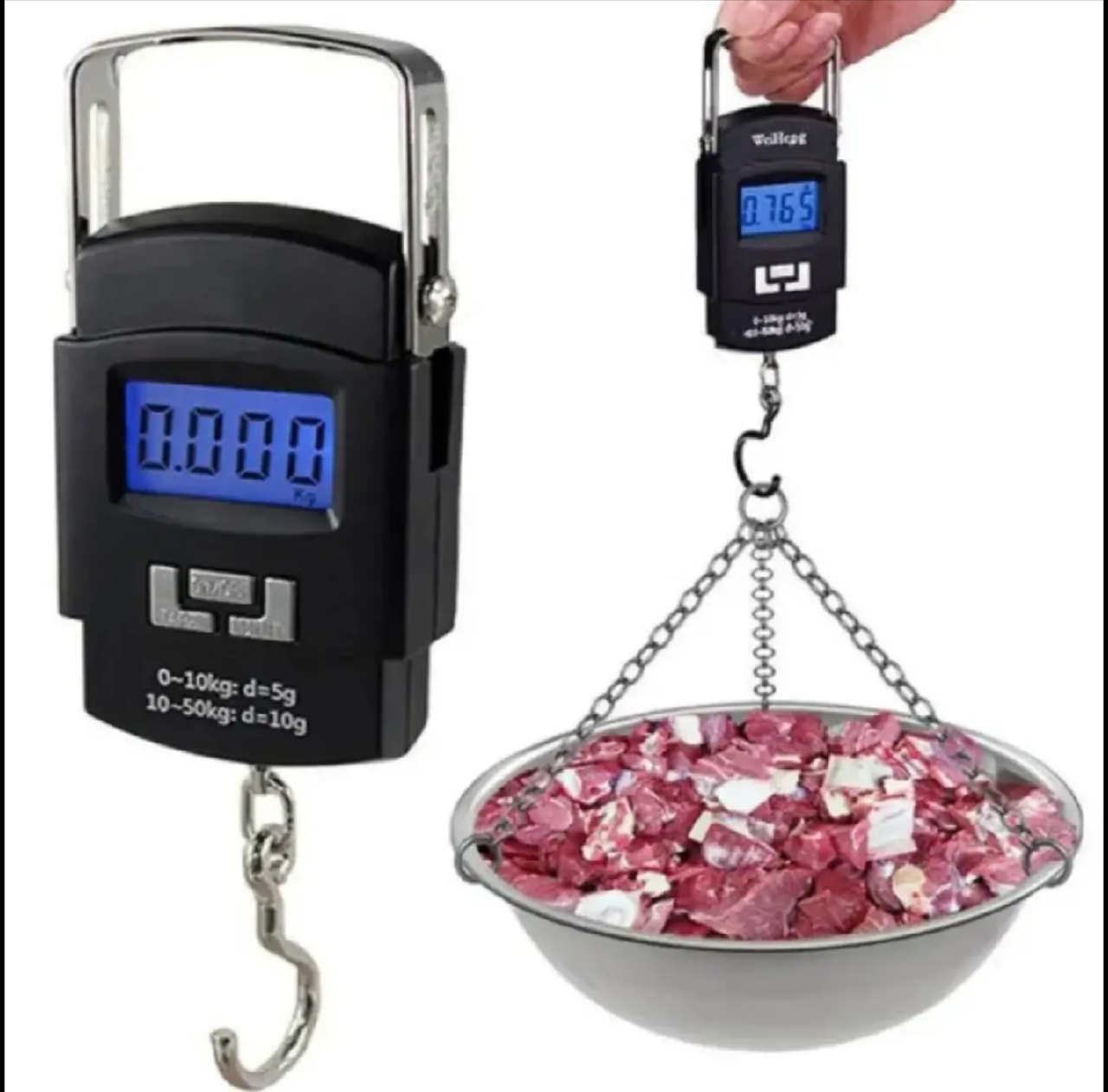 Digital Hanging Weight Scale - Weiheng Electronic Portable LCD Scale with Double Precision Hook for Luggage and Travel