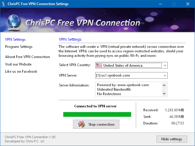 ChrisPC Free VPN Connection 1.11.29 ChrisPC Free VPN Connection 1.11.29