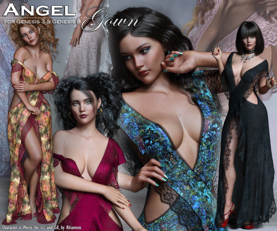 Angel dForce Gown for G3 and G8 Females Angel dForce Gown for G3 and G8 Females
