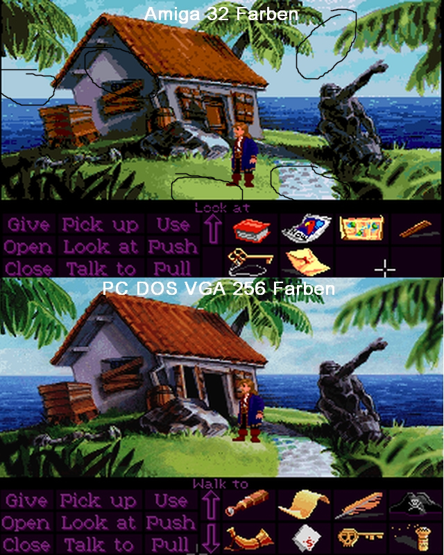 Monkey Island 2 Amiga vs PC DOS VGA Unterschiede)
