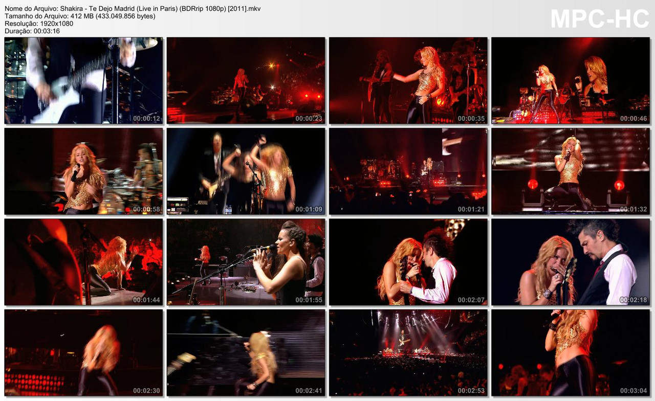 Shakira - Te Dejo Madrid (Live in Paris) (BDRrip 1080p) [2011]