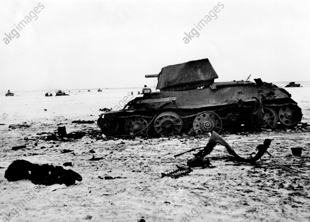 Deutschen Wehrmacht zerstörte sowjetische Panzerstellung westlic