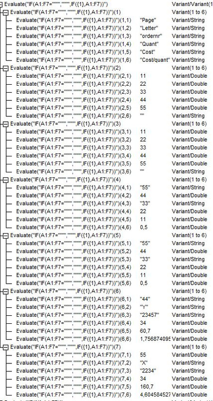Evaluate( IF(A1 F7=    ,    ,IF( 1 ,A1 F7)) )