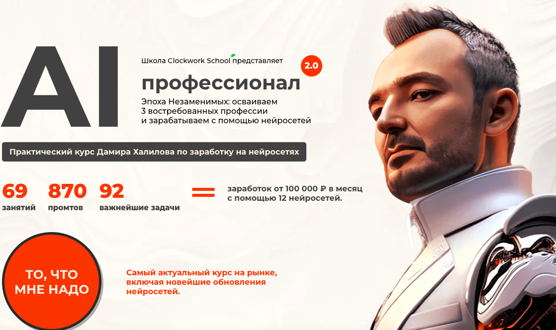 [Clockwork School] AI-профессионал 2.0. Пакет Gold (Дамир Халилов)