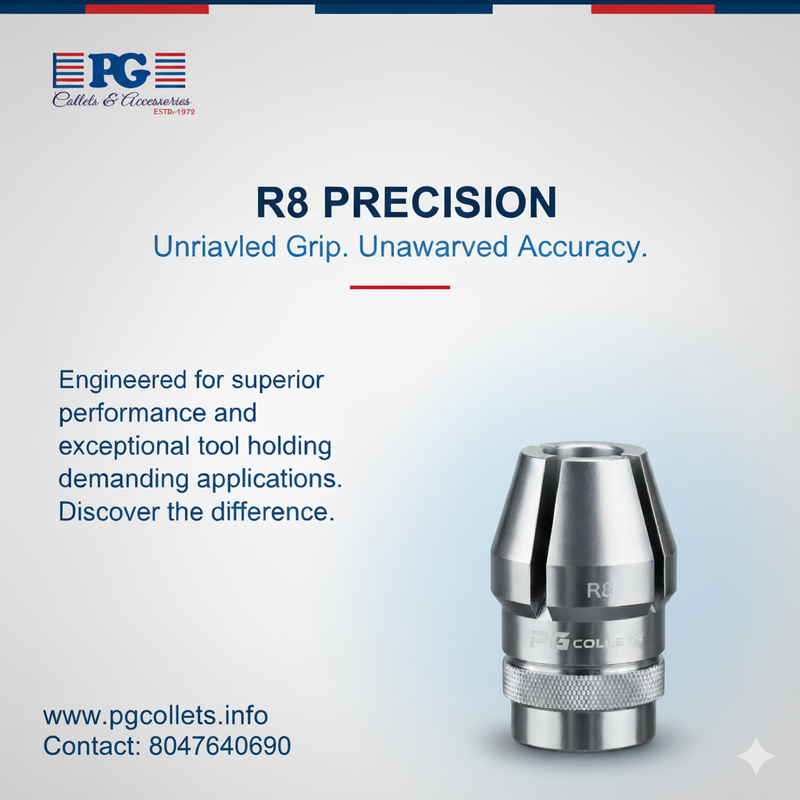Durable R8 Collet by PG Collets for CNC Applications