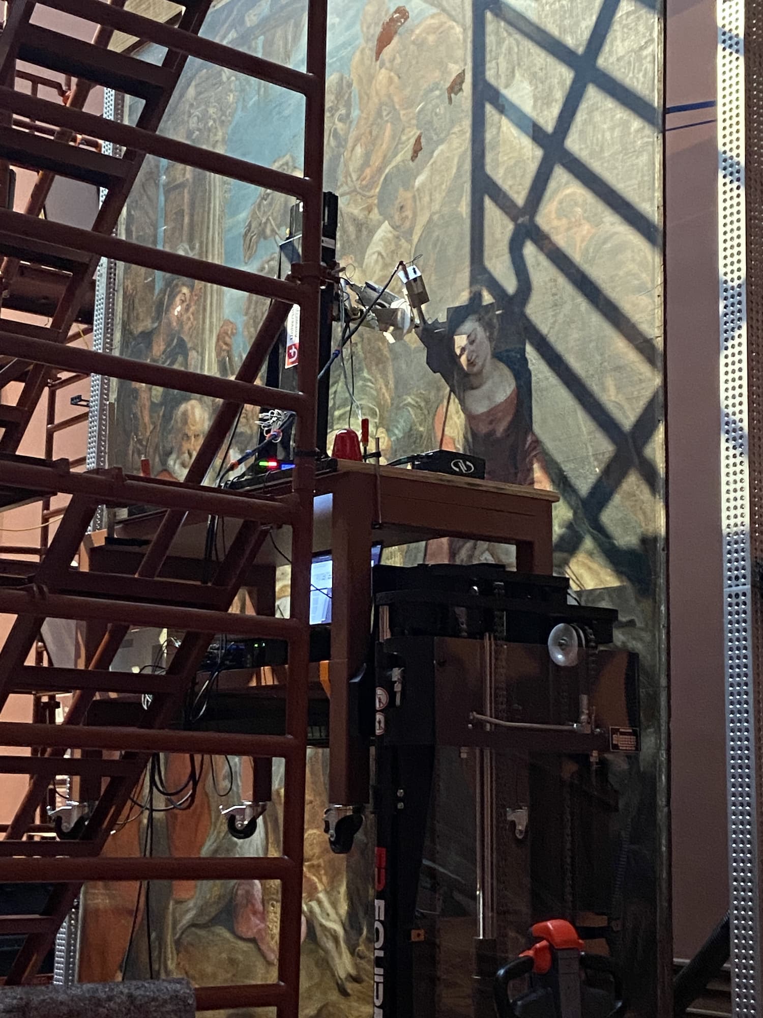 X-ray in progress of a Rubens painting