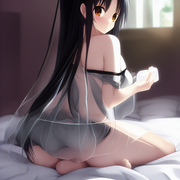 00530-1780980427-Shakugan_no_Shana, nudeo jousama squatting, on bed, 1girl, full_body, 7yo little gi