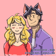 golden retriever wife x black cat husband - WillJo