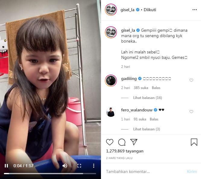 Gempi ngomel saat disebut mirip boneka oleh Gisel