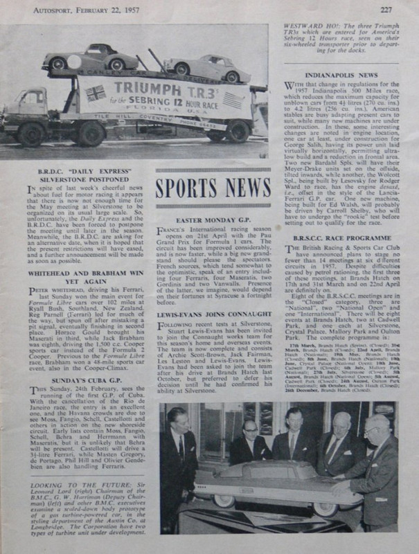 1957 Autosport Ryal Bush brief report
