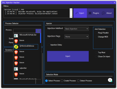 DLL Injector Hacker 1.6.1