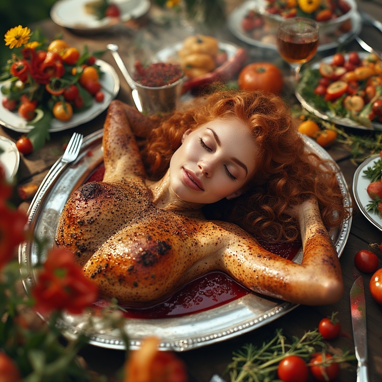 Garden wedding wom served Redhair 0 34