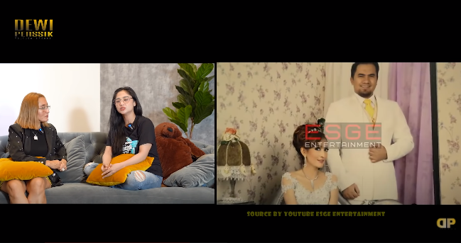 Momen Dewi Perssik dan Indah Sari saat ngobrol