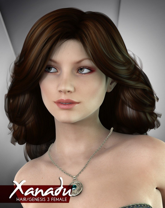 Xanadu Hair for Genesis 3 Female + Add-on Xanadu Hair for Genesis 3 Female + Add-on