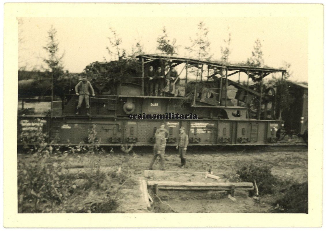 Orig. Foto Reichsbahn Eisenbahngeschütz Artillerie in der Ukraine 1941