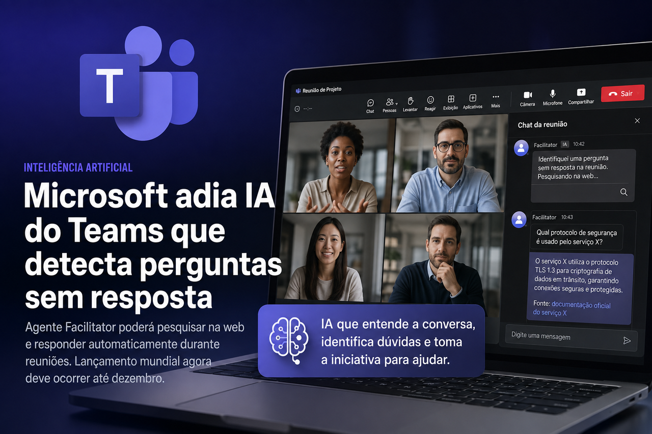 Microsoft adia IA do Teams que identifica perguntas sem resposta e pesquisa na web durante reuniões