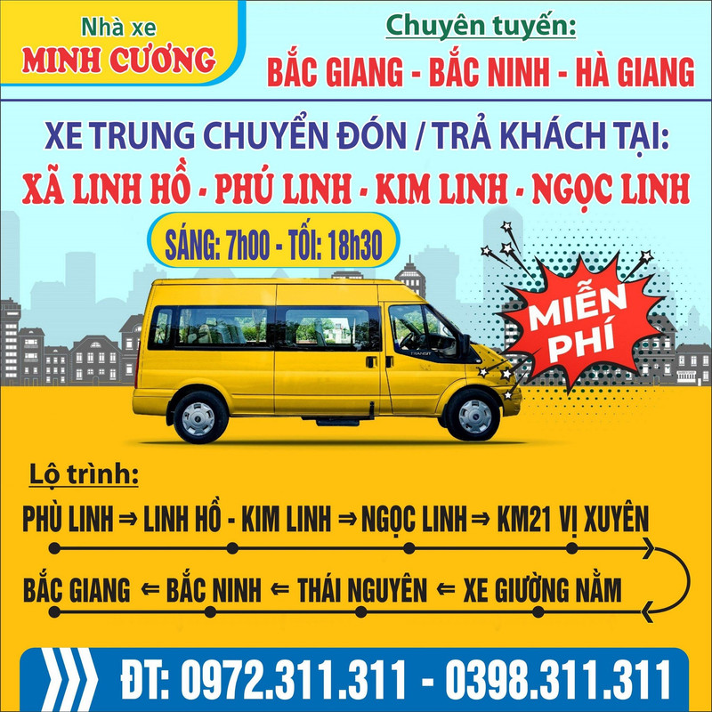 Nhà xe Minh Cương: Bắc Ninh Bắc Giang Cao Bằng Hà Quảng