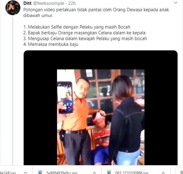 Video viral seorang bocah yang diduga pelaku pencurian pakaian dalam dibully warga.