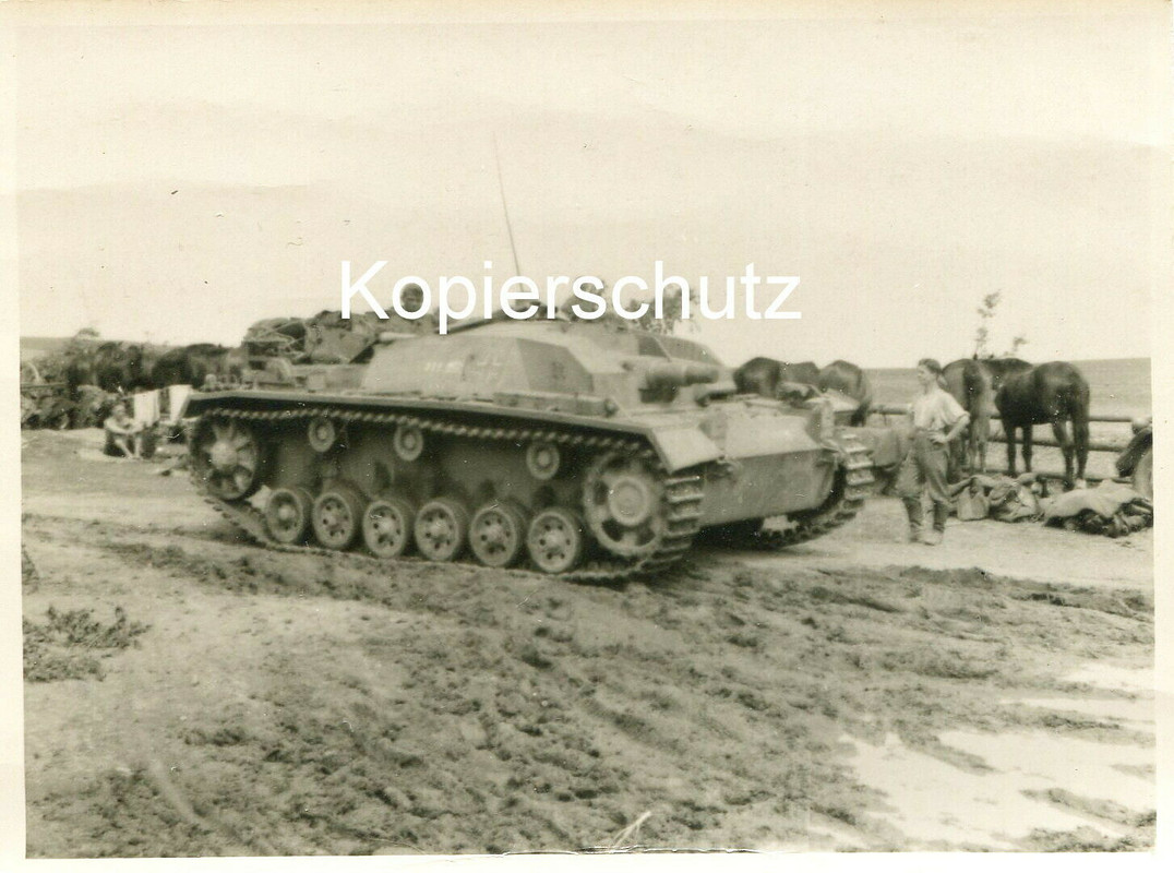 Sturmgeschütz mit Kennung und Wappen