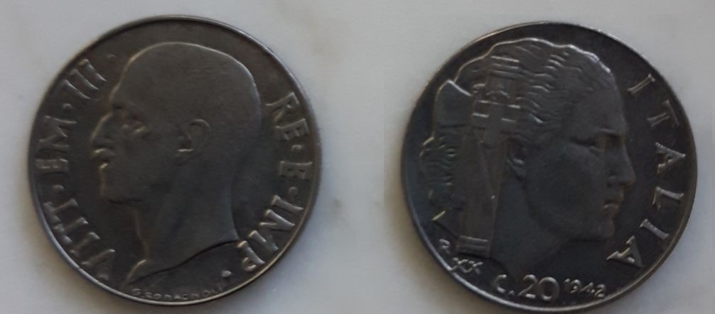 Monedas de la 2ª Guerra Mundial. El Reino de Italia It-20-c-1940