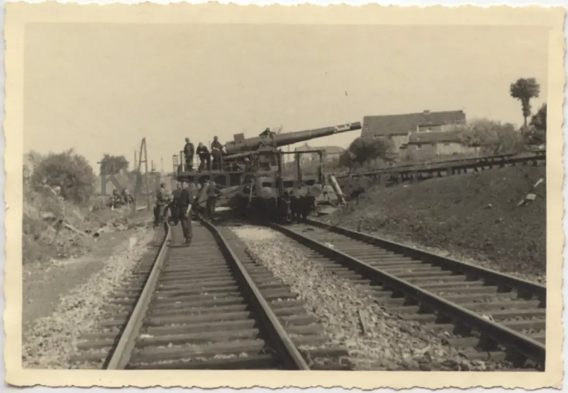 MD068 Foto Wehrmacht Panzerzug Artillerie Eisenbahn Geschütz Kanone