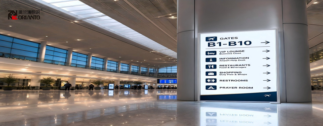 Orlanto 120mm modular floor-standing SEG light box for fixed commercial display – front view showing slim profile and seamless flat graphic