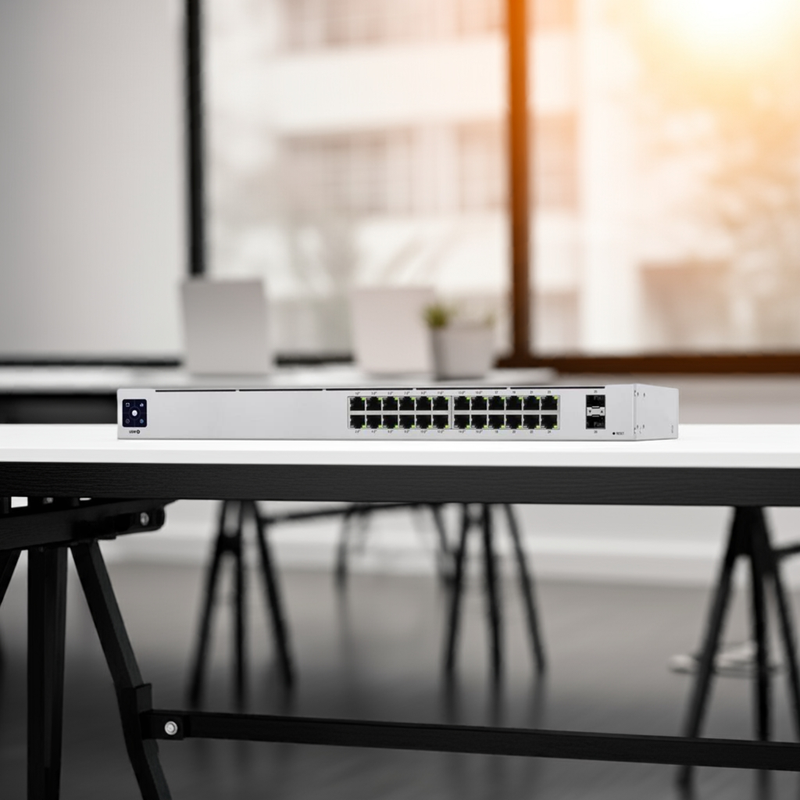 Dashboard do UniFi Network Controller gerenciando o USW-Enterprise-24