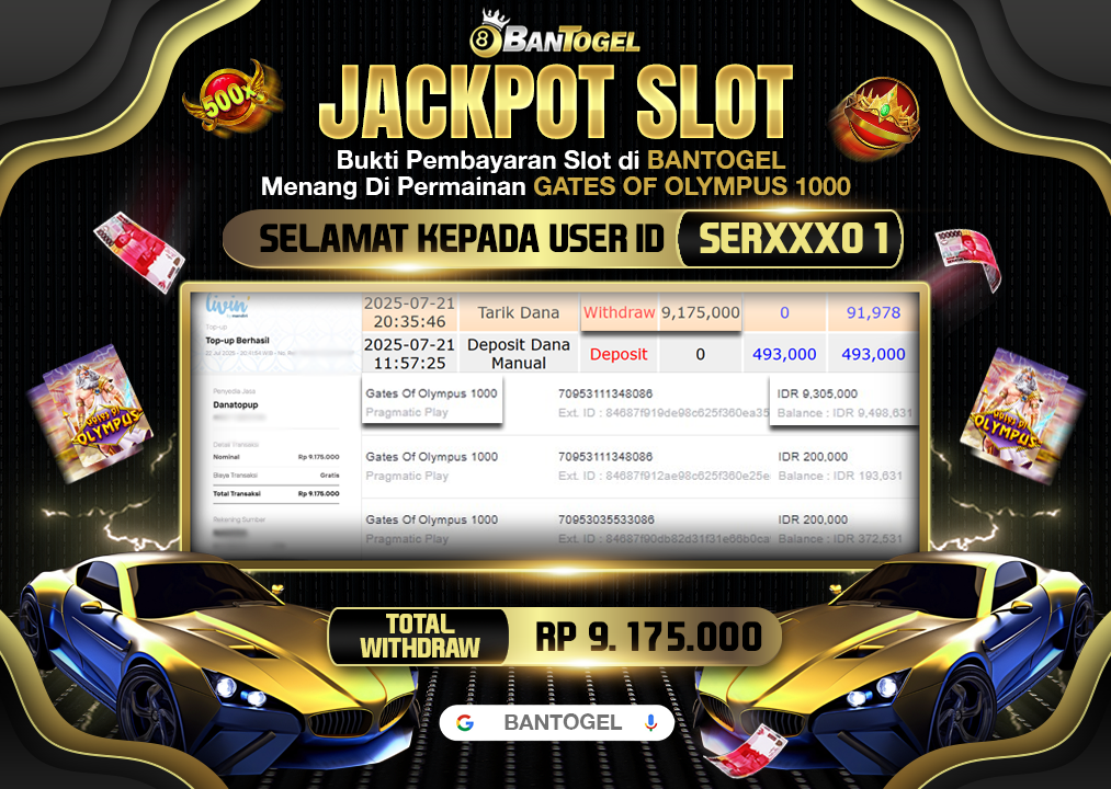 BUKTI JACKPOT LUNAS BANTOGEL