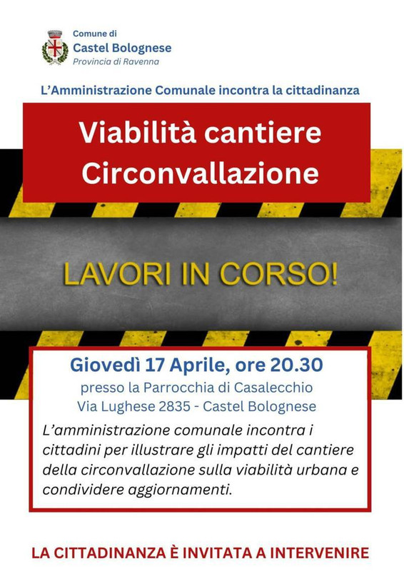 Cantiere della circonvallazione: il punto sui lavori e la viabilità giovedì 17 aprile